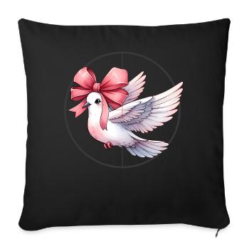 Coquette Bow Pigeon Hunt Hunter Pink Bow Mom - Sofa pillowcase 17,3'' x 17,3'' (45 x 45 cm) - black - Front