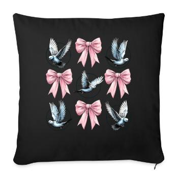 Coquette Bow Pigeon Hunt Hunter Pink Bow Mom - Sofa pillowcase 17,3'' x 17,3'' (45 x 45 cm) - black - Front