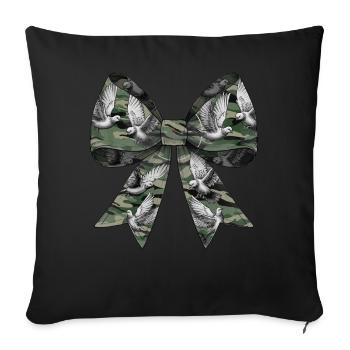 Coquette Bow Pigeon Hunting Hunter Camouflage Ribbon - Sofa pillowcase 17,3'' x 17,3'' (45 x 45 cm) - black - Front