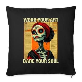 Studio de tatouage Artiste tatoueur Idées de tatouage - Housse de coussin décorative 45 x 45 cm - noir - Devant