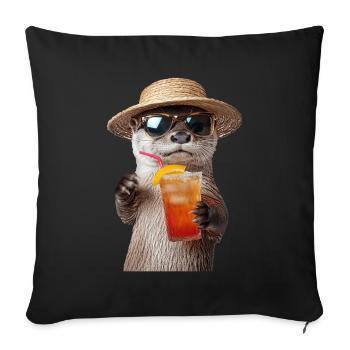 Otter - Sofakissenbezug 45 x 45 cm - Schwarz - Vorne