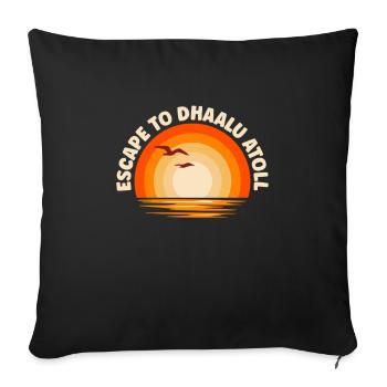 Je fuis vers l’atoll de Dhaalu - Housse de coussin décorative 45 x 45 cm - noir - Devant