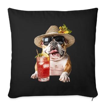 Bulldogge - Sofakissenbezug 45 x 45 cm - Schwarz - Vorne