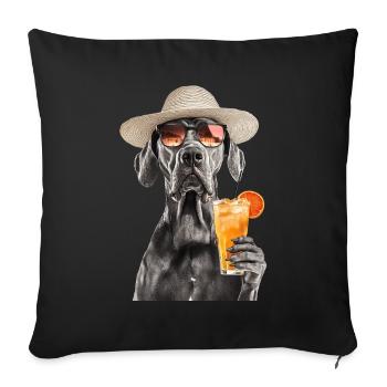 Deutsche Dogge - Sofakissenbezug 45 x 45 cm - Schwarz - Vorne