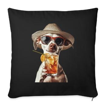 Whippet - Sofakissenbezug 45 x 45 cm - Schwarz - Vorne