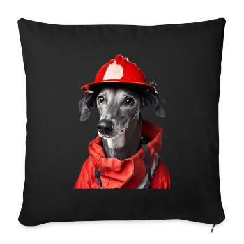 Windhund - Sofakissenbezug 45 x 45 cm - Schwarz - Vorne