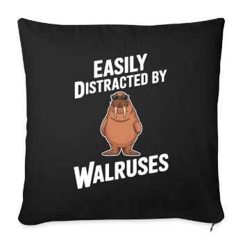 Walross - Sofakissenbezug 45 x 45 cm - Schwarz - Vorne