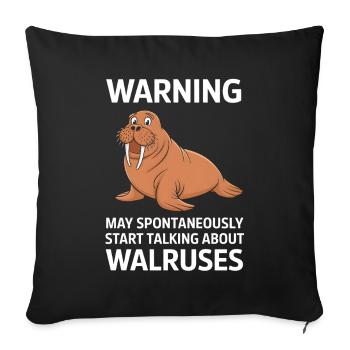 Walross - Sofakissenbezug 45 x 45 cm - Schwarz - Vorne