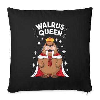 Walross - Sofakissenbezug 45 x 45 cm - Schwarz - Vorne