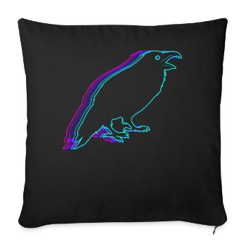Retro Raven Crow Vaporwave - Sofakissenbezug 45 x 45 cm - Schwarz - Vorne