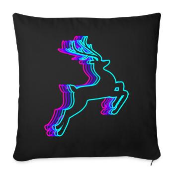 Retro Reindeer Christmas Santa Claus Vaporwave - Sofa pillowcase 17,3'' x 17,3'' (45 x 45 cm) - black - Front