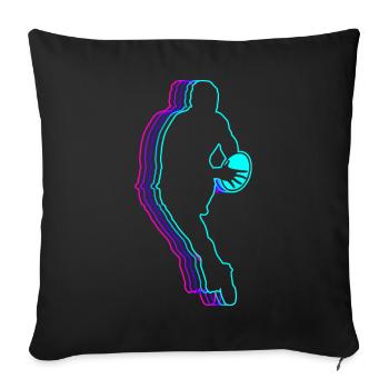 Retro Rugby Player Team Coach Coach - Sofa pillowcase 17,3'' x 17,3'' (45 x 45 cm) - black - Front