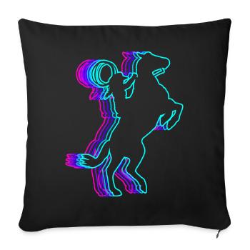 Retro Rodeo Barrel Racer Barrel Racing Vaporwave - Sofakissenbezug 45 x 45 cm - Schwarz - Vorne
