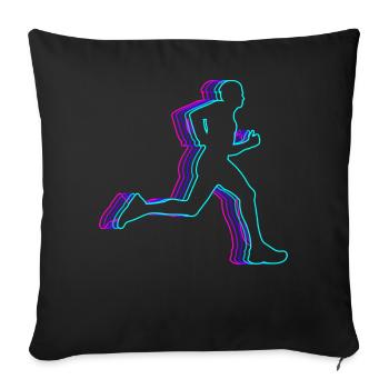 Retro Runner Marathon Running Vaporwave - Sofa pillowcase 17,3'' x 17,3'' (45 x 45 cm) - black - Front