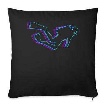 Plongée sous-marine rétro Vaporwave - Housse de coussin décorative 45 x 45 cm - noir - Devant