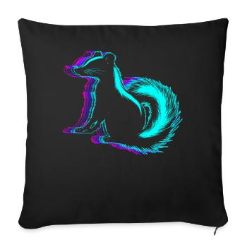Retro Skunk Animal Vaporwave - Sofa pillowcase 17,3'' x 17,3'' (45 x 45 cm) - black - Front