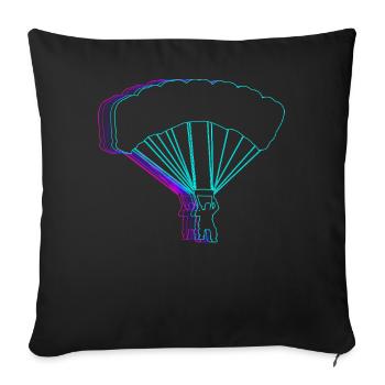 Parachutisme rétro - Housse de coussin décorative 45 x 45 cm - noir - Devant