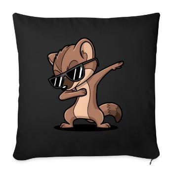 Wiesel - Sofakissenbezug 45 x 45 cm - Schwarz - Vorne