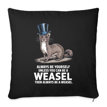 Wiesel - Sofakissenbezug 45 x 45 cm - Schwarz - Vorne