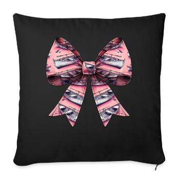 Coquette Bogen Rudern Ruderboot Paddel rosa - Sofakissenbezug 45 x 45 cm - Schwarz - Vorne