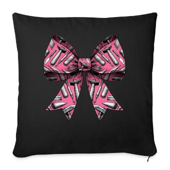 Coquette Bogen Bildhauerei Bildhauer Muster Rosa - Sofakissenbezug 45 x 45 cm - Schwarz - Vorne