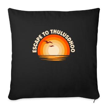 I'm fleeing to Thulusdhoo - Sofa pillowcase 17,3'' x 17,3'' (45 x 45 cm) - black - Front