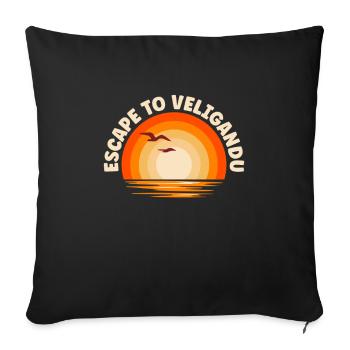 I'm fleeing to Veligandu - Sofa pillowcase 17,3'' x 17,3'' (45 x 45 cm) - black - Front