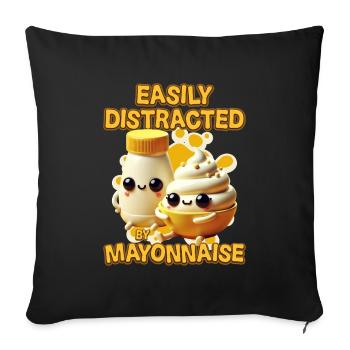 Mayonnaise - Sofakissenbezug 45 x 45 cm - Schwarz - Vorne