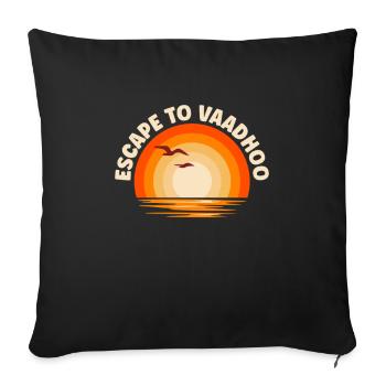 Je fuis vers Vaadhoo - Housse de coussin décorative 45 x 45 cm - noir - Devant
