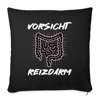 Beware irritable bowel humor digestion - Sofa pillowcase 17,3'' x 17,3'' (45 x 45 cm) - black - Front