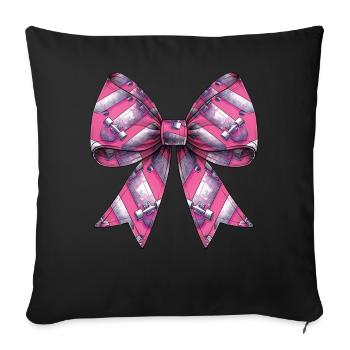 Coquettish Bow Skateboarder Skateur - Housse de coussin décorative 45 x 45 cm - noir - Devant
