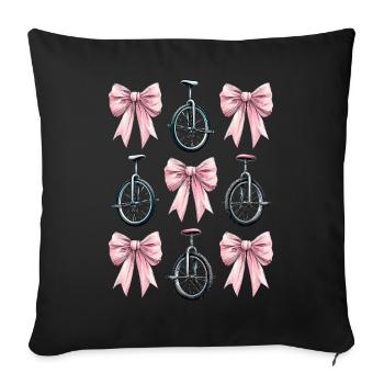 Coquette Bow Unicycling Unicycle Mom Pink - Sofa pillowcase 17,3'' x 17,3'' (45 x 45 cm) - black - Front