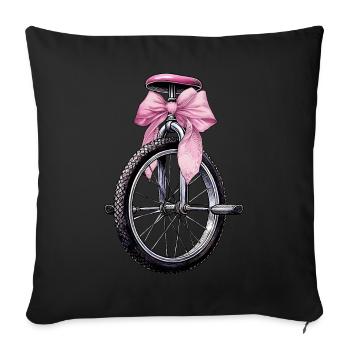 Coquette Bow Unicycling Unicycle Mom Pink - Sofa pillowcase 17,3'' x 17,3'' (45 x 45 cm) - black - Front