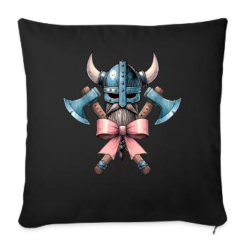 Coquette Bow Viking Norse Mythology Ribbon - Sofa pillowcase 17,3'' x 17,3'' (45 x 45 cm) - black - Front