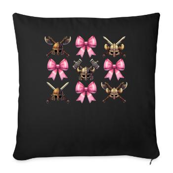 Coquette Bow Viking Norse Mythology Ribbon - Sofa pillowcase 17,3'' x 17,3'' (45 x 45 cm) - black - Front