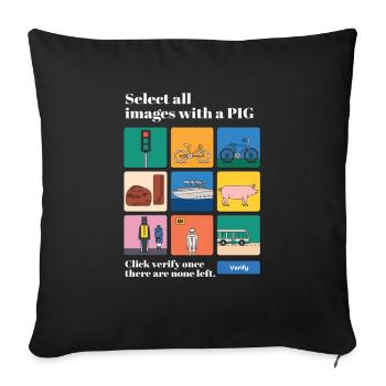 Select all Images with a PIG Captcha - Sofa pillowcase 17,3'' x 17,3'' (45 x 45 cm) - black - Front