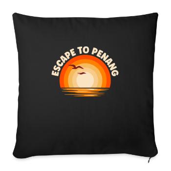 I'm fleeing to Penang - Sofa pillowcase 17,3'' x 17,3'' (45 x 45 cm) - black - Front