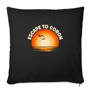 I'm fleeing to Coron - Sofa pillowcase 17,3'' x 17,3'' (45 x 45 cm) - black - Front