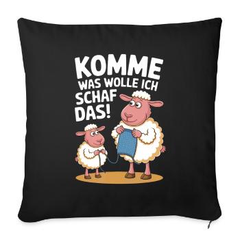 Allez, qu’est-ce que je veux des moutons qui - Housse de coussin décorative 45 x 45 cm - noir - Devant