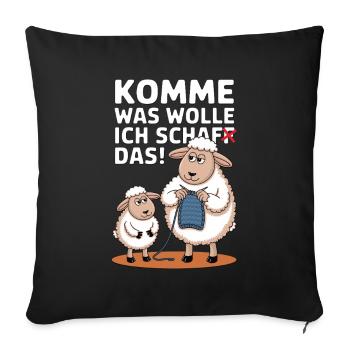 Moi, les brebis, quoi qu’il arrive, - Housse de coussin décorative 45 x 45 cm - noir - Devant