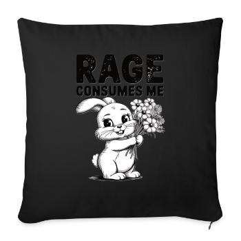 Rage Consumes Me Rabbit - Sofa pillowcase 17,3'' x 17,3'' (45 x 45 cm) - black - Front