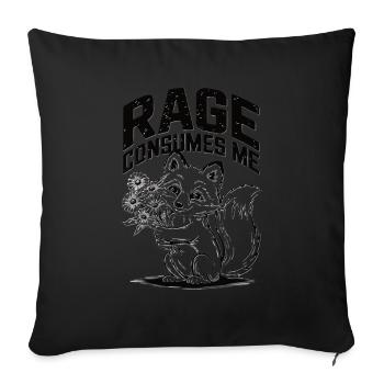Rage Consumes Me Fox - Sofa pillowcase 17,3'' x 17,3'' (45 x 45 cm) - black - Front