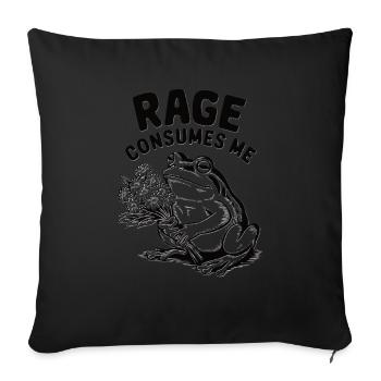 Rage Consumes Me Frog Toad - Sofa pillowcase 17,3'' x 17,3'' (45 x 45 cm) - black - Front