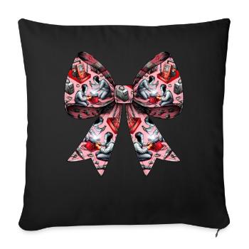 Coquette Bogen Schweißen Schweißer Weld Pattern - Sofakissenbezug 45 x 45 cm - Schwarz - Vorne