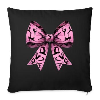 Coquette Bow Pilates Fitness Workout Motif Rose - Housse de coussin décorative 45 x 45 cm - noir - Devant
