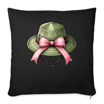 Coquette Bow Zookeeping Zookeeper Hat Pink - Sofa pillowcase 17,3'' x 17,3'' (45 x 45 cm) - black - Front
