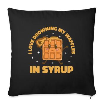 Waffle & Waffle Chef Design Drowning Waffles - Sofa pillowcase 17,3'' x 17,3'' (45 x 45 cm) - black - Front
