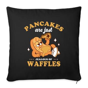 Belgian Pancakes Waffle Gift Waffle Chef - Sofa pillowcase 17,3'' x 17,3'' (45 x 45 cm) - black - Front