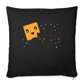 Süßes Waffle Design I'm Waffley Cute - Sofa pillowcase 17,3'' x 17,3'' (45 x 45 cm) - black - Front