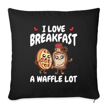 Breakfast Waffles - Waffle and Syrup Lovers - Sofa pillowcase 17,3'' x 17,3'' (45 x 45 cm) - black - Front